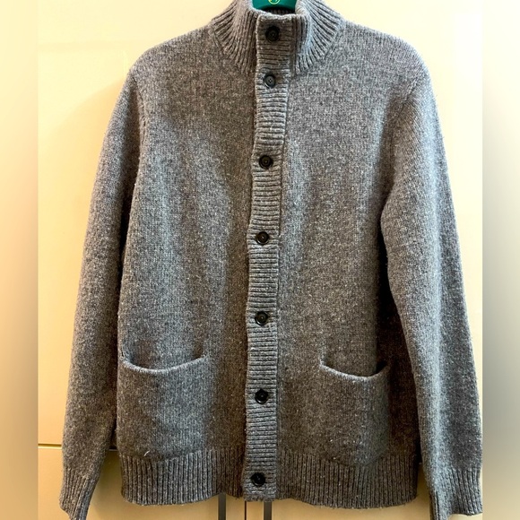 Club Monaco Sweater Mens XL Cardigan Grey Thick Wool Size L/G - Picture 1 of 5